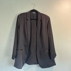 Express Women's Dark Black Open-Front Blazer
